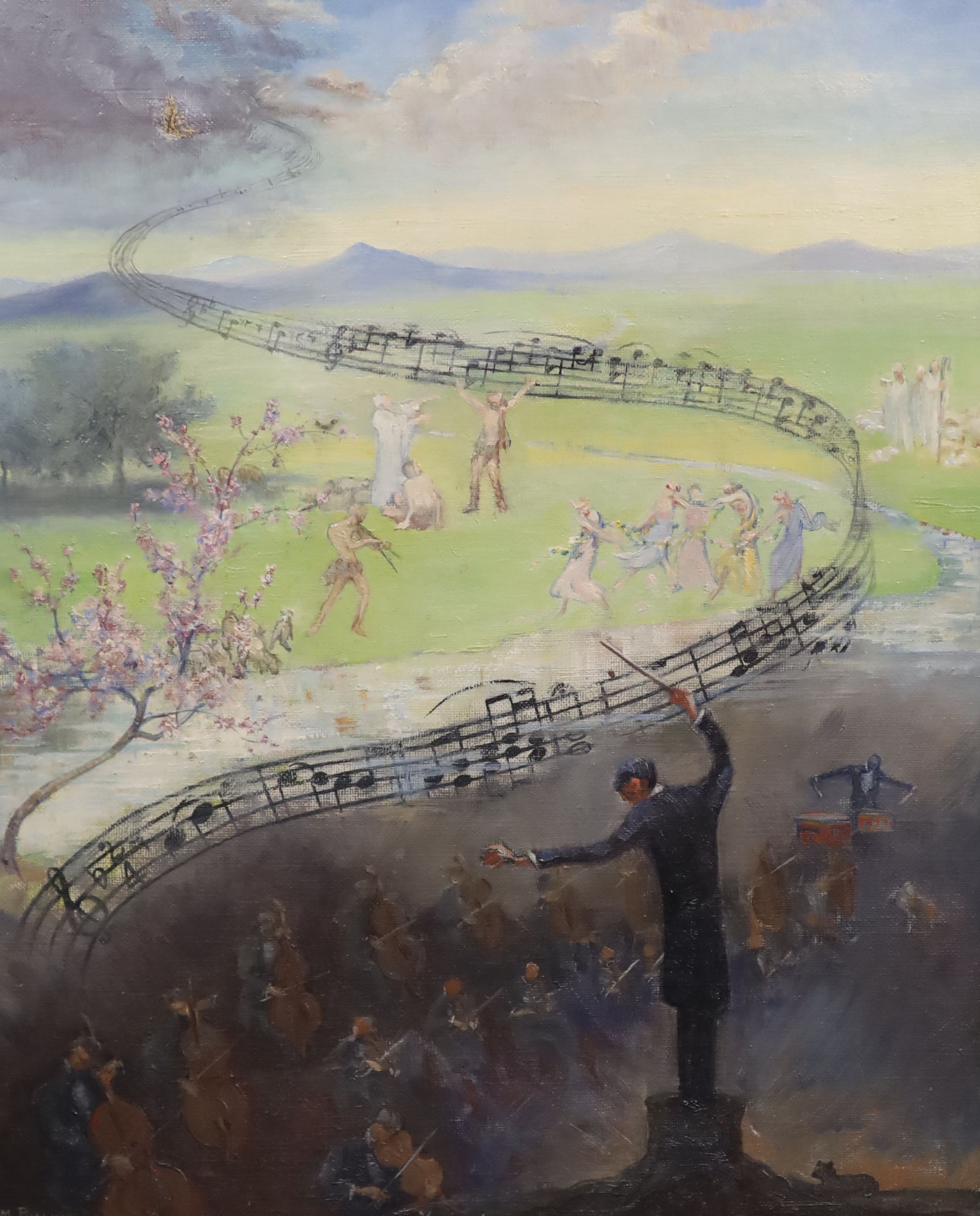 Phyllis M Pulling (1892-1949), 'Pastoral Symphony', oil on canvas, 51 x 41cm